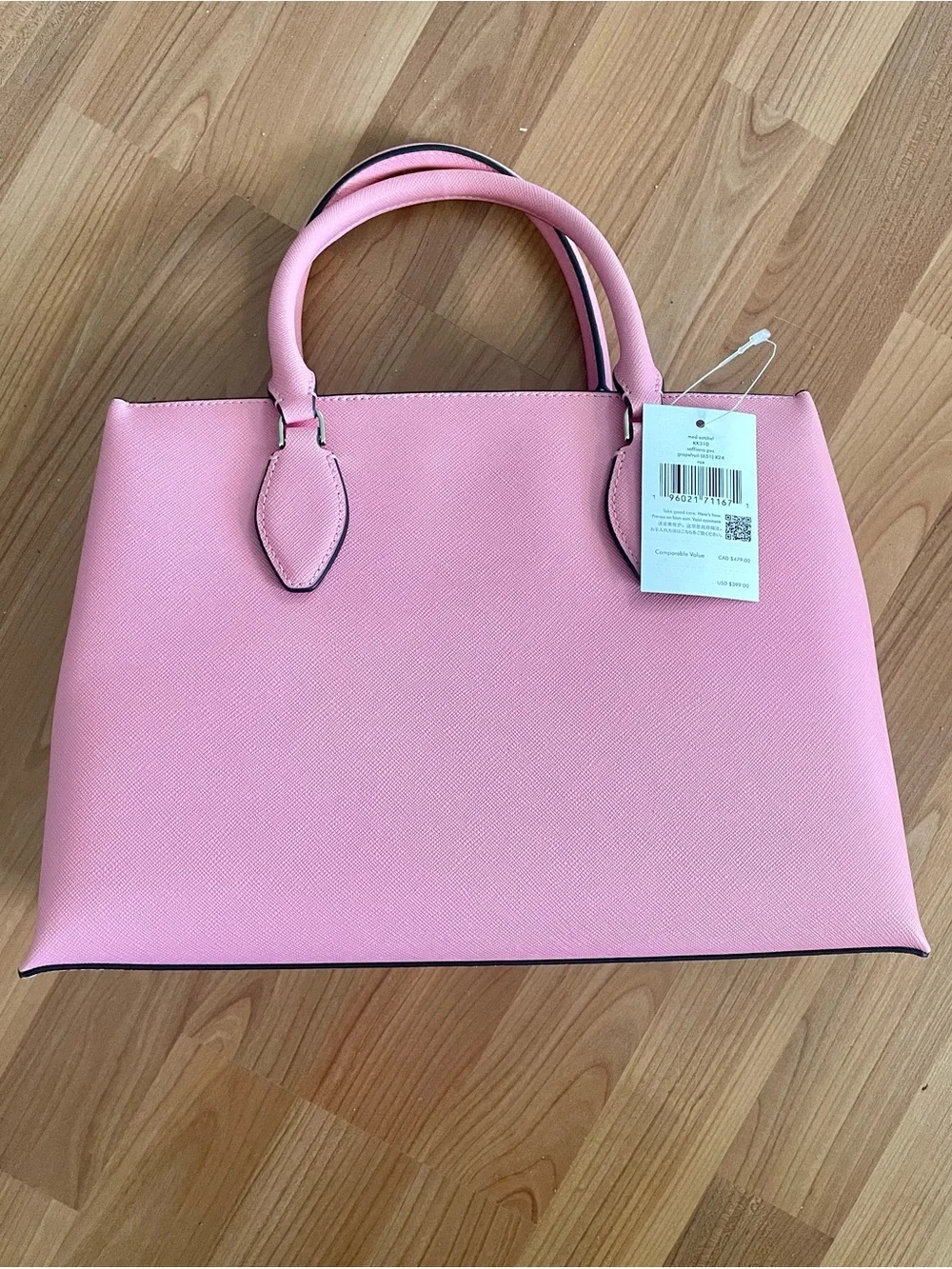 kate spade grapefruit pink medium Saffiano Dome Satchel with Top Handles
